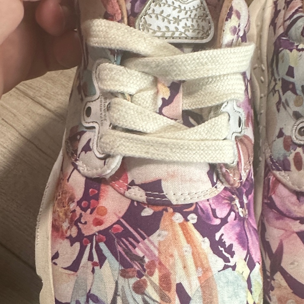 Women's Floral Print Casual Sneaker - Pink Multi - Picture 9 of 16